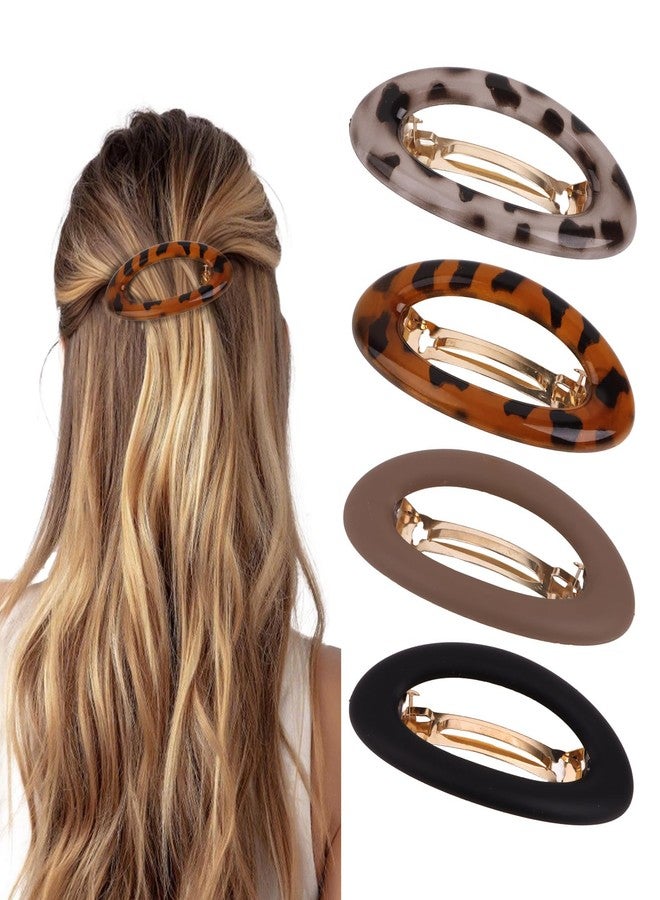 Amariver Hair Barrettes for Women 4packs Hair Clips French Barrette Clip Oval Hair Clips for Thick Thin Long Short Hair Fashion Accessories for Women Girls - Image 1